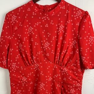 ASOS DESIGN Star Midi Tea Dress with Buttons